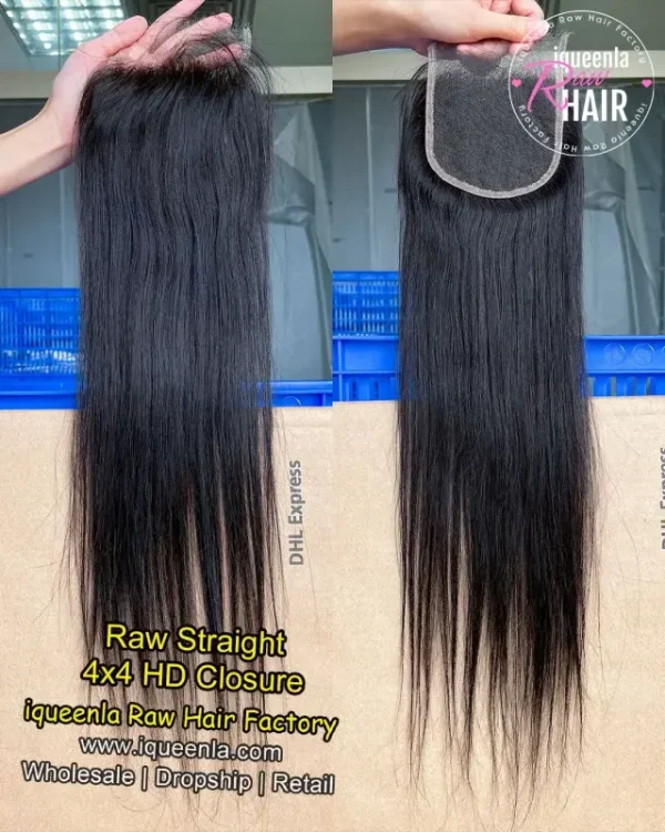 Raw Straight Transparent and HD 4x4/5x5/6x6/13x4/13x6 Lace Closure/Frontal